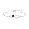 5.0mm Heart-Shaped Lab-Created Emerald "MOM" Infinity Bolo Bracelet in Sterling Silver - 9"