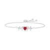 Thumbnail Image 0 of 6.0mm Heart-Shaped Lab-Created Ruby and White Lab-Created Sapphire "MOM" Bolo Bracelet in Sterling Silver - 9"