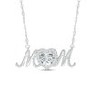 Thumbnail Image 1 of 6.0mm Heart-Shaped White Lab-Created Sapphire &quot;MOM&quot; Necklace in Sterling Silver