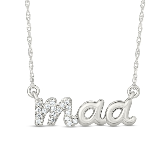 0.04 CT. T.W. Diamond "maa" Script Necklace in 10K Gold