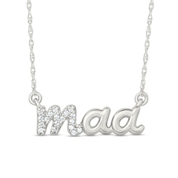 0.04 CT. T.W. Diamond &quot;maa&quot; Script Necklace in Sterling Silver