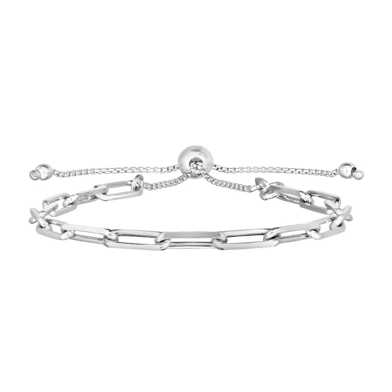 3.8mm Paper Clip-Style Chain-Link Bolo Bracelet in Hollow Sterling Silver - 9.25"|Peoples Jewellers