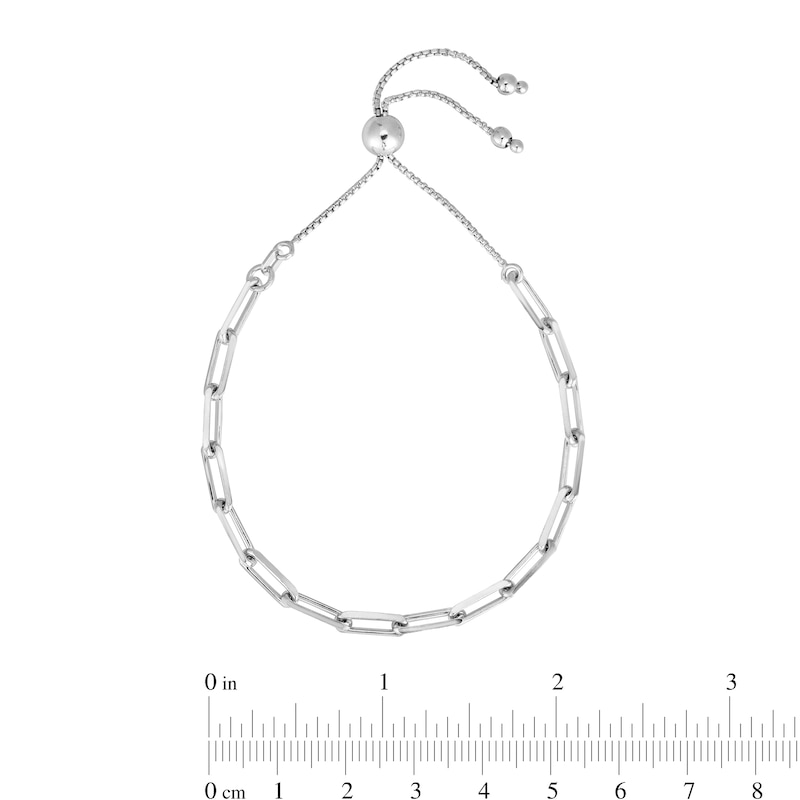 3.8mm Paper Clip-Style Chain-Link Bolo Bracelet in Hollow Sterling Silver - 9.25"|Peoples Jewellers