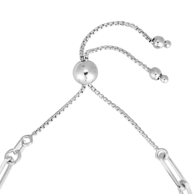 3.8mm Paper Clip-Style Chain-Link Bolo Bracelet in Hollow Sterling Silver - 9.25"