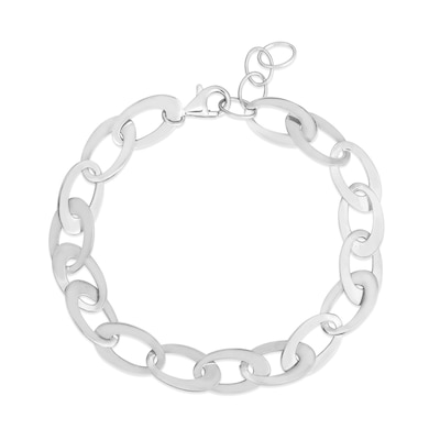 8.7mm Oval Link Chain Bracelet in Hollow Sterling Silver - 9"