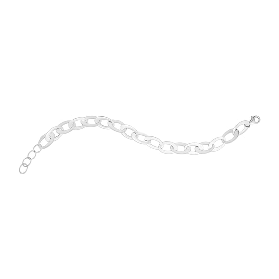 8.7mm Oval Link Chain Bracelet in Hollow Sterling Silver - 9"