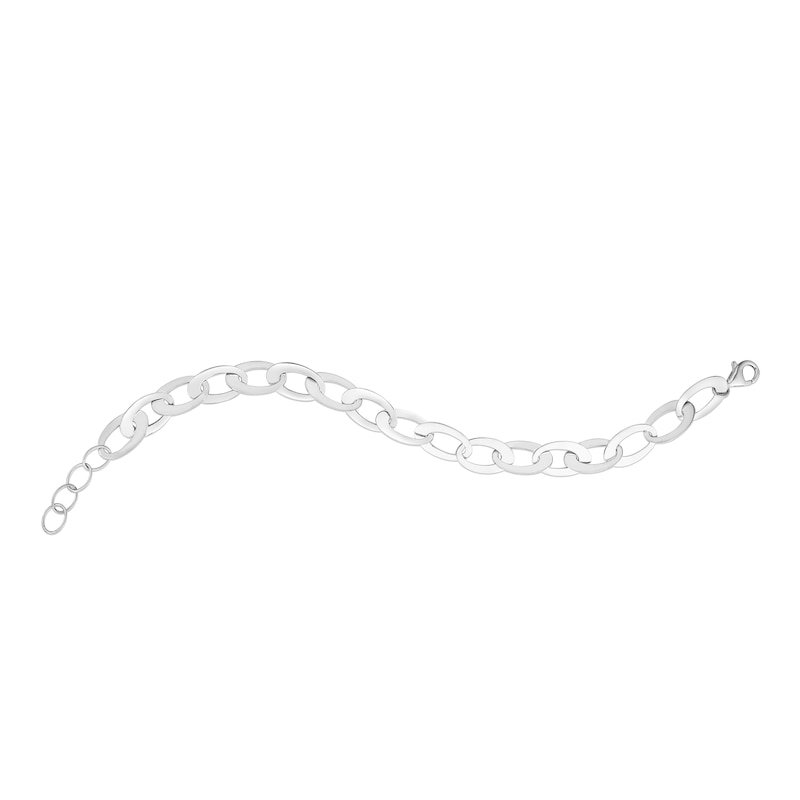 8.7mm Oval Link Chain Bracelet in Hollow Sterling Silver - 9"