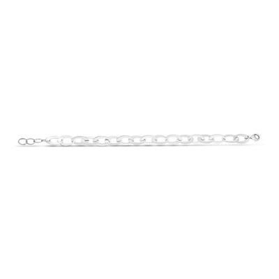 8.7mm Oval Link Chain Bracelet in Hollow Sterling Silver - 9"