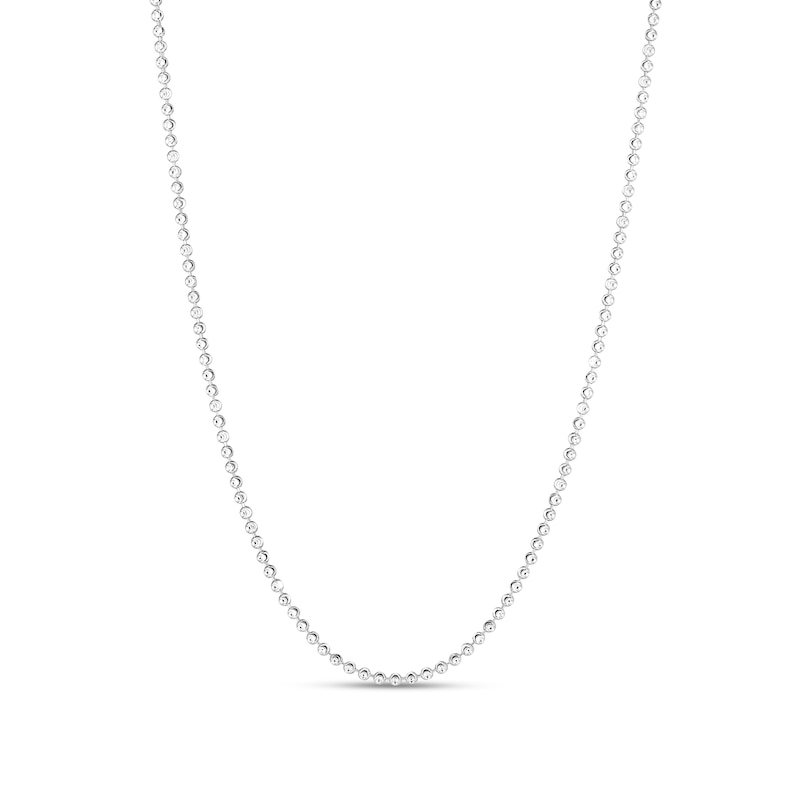2.5mm Diamond-Cut Brilliance Bead Chain Necklace in Solid Sterling Silver - 18"|Peoples Jewellers