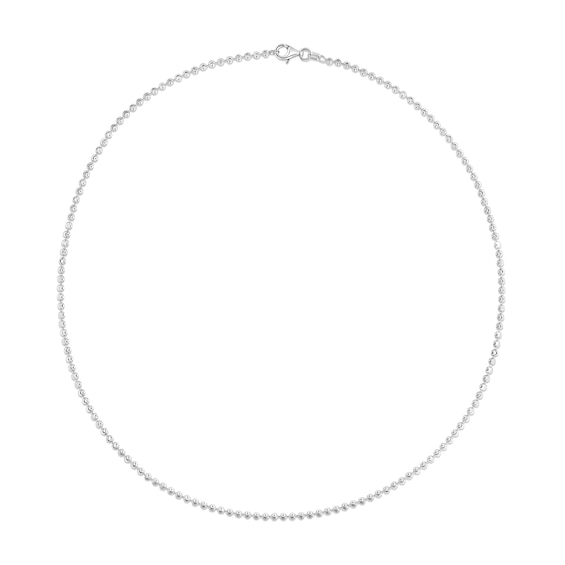 2.5mm Diamond-Cut Brilliance Bead Chain Necklace in Solid Sterling Silver - 18"