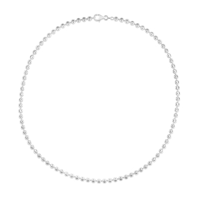 4.0mm Diamond-Cut Brilliance Bead Chain Bracelet in Solid Sterling Silver