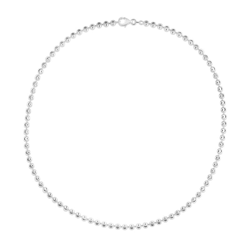 4.0mm Diamond-Cut Brilliance Bead Chain Bracelet in Solid Sterling Silver