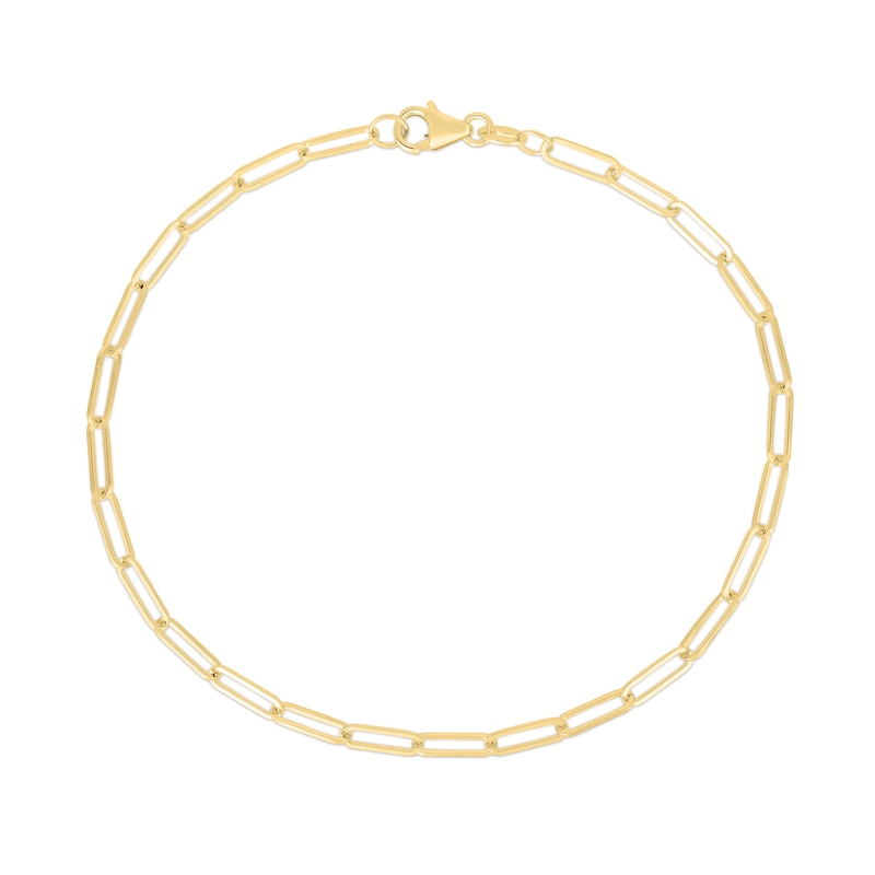 2.5mm Paper Clip Chain Bracelet in Hollow 10K Gold|Peoples Jewellers