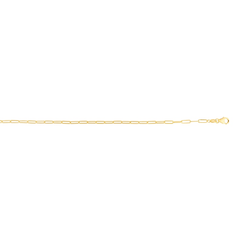 2.5mm Paper Clip Chain Bracelet in Hollow 10K Gold