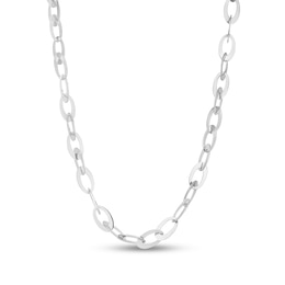 8.7mm Oval Link Chain Necklace in Hollow Sterling Silver - 20&quot;