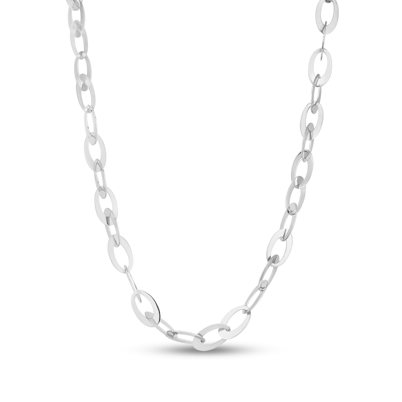8.7mm Oval Link Chain Necklace in Hollow Sterling Silver - 20"|Peoples Jewellers