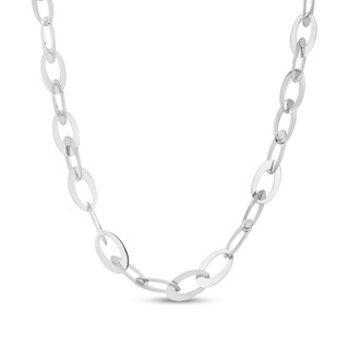 8.7mm Oval Link Chain Necklace in Hollow Sterling Silver - 20"