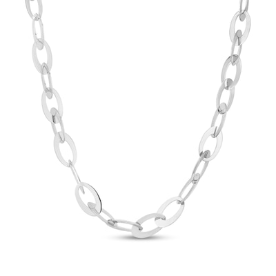 8.7mm Oval Link Chain Necklace in Hollow Sterling Silver - 20"