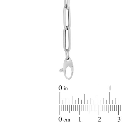 2.0mm Paper Clip Chain Bracelet in Hollow 14K White Gold - 7.5"