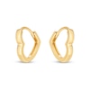 Heart-Shaped Huggie Hoop Earrings in 14K Gold