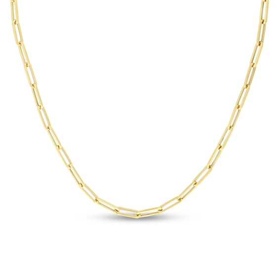 4.2mm Paper Clip Chain Necklace in Hollow 14K Gold - 18"