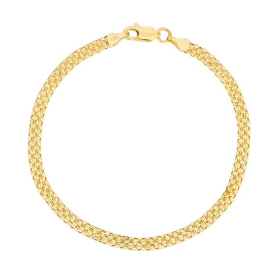 3.5mm Bismark Chain Bracelet in Hollow 14K Gold - 7.25"