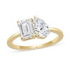 Thumbnail Image 0 of 1.75 CT. T.W. Emerald-Cut and Pear-Shaped Certified Lab-Created Diamond Toi et Moi Engagement Ring in 14K Gold (F/VS2)