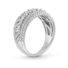 Thumbnail Image 2 of 0.95 CT. T.W. Marquise and Round Diamond Multi-Row Anniversary Band in 14K White Gold