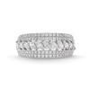 Thumbnail Image 3 of 0.95 CT. T.W. Marquise and Round Diamond Multi-Row Anniversary Band in 14K White Gold