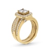 Thumbnail Image 2 of 2.00 CT. T.W. Emerald-Cut Certified Lab-Created Diamond Frame Vintage-Style Bridal Set in 14K Gold (F/VS2)