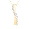 0.45 CT. T.W. Journey Diamond Overlay Curved Pendant in 10K Gold