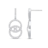 Thumbnail Image 0 of 0.95 CT. T.W. Diamond Intertwined Circle Drop Earrings in 10K White Gold