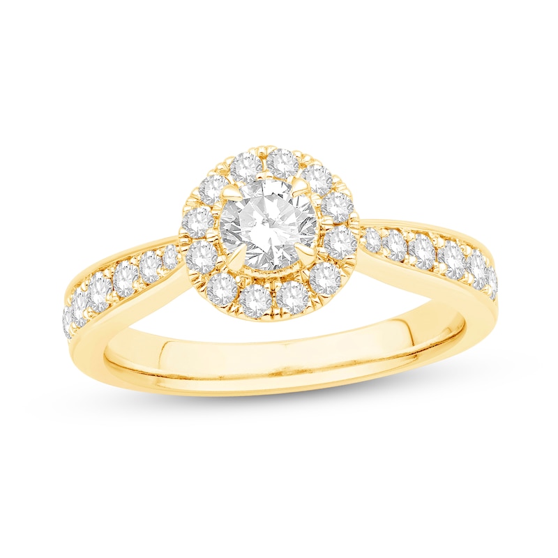 0.95 CT. T.W. Diamond Frame Pinched Shank Engagement Ring in 14K Gold|Peoples Jewellers