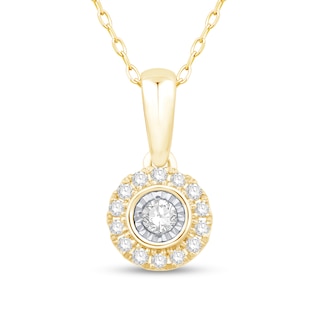 0.115 CT. T.W. Diamond Frame Pendant in 10K Two-Tone Gold