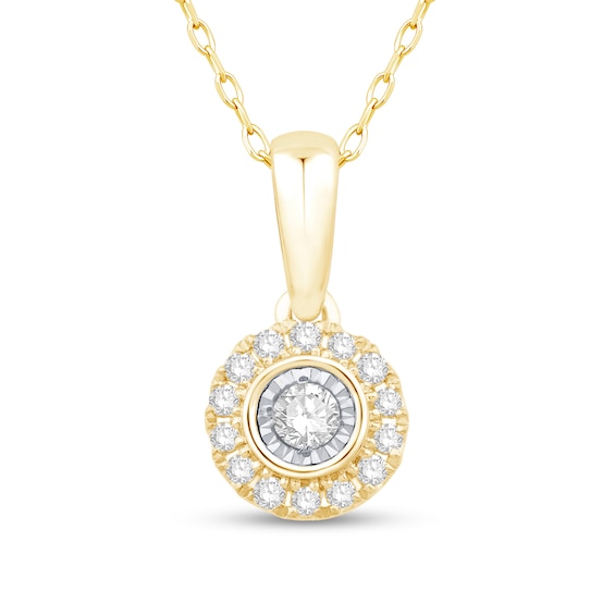 0.115 CT. T.W. Diamond Frame Pendant in 10K Two-Tone Gold