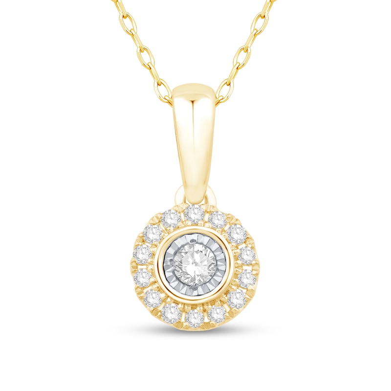 0.115 CT. T.W. Diamond Frame Pendant in 10K Two-Tone Gold