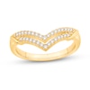 0.18 CT. T.W. Diamond Double Row Chevron Contour Anniversary Band in 14K Gold