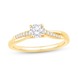 0.45 CT. T.W. Diamond Twist Shank Engagement Ring in 14K Gold