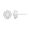 Thumbnail Image 1 of 0.95 CT. T.W. Diamond Scallop Edge Vintage-Style Flower Stud Earrings in 10K White Gold