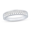 Thumbnail Image 0 of 0.58 CT. T.W. Princess-Cut and Round Diamond Double Row Band in 14K White Gold