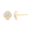 Thumbnail Image 0 of 0.29 CT. T.W. Multi-Diamond Double Cushion Beaded Frame Stud Earrings in 10K Gold