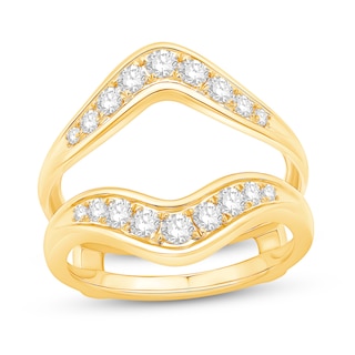 0.58 CT. T.W. Diamond Chevron Solitaire Enhancer in 14K Gold