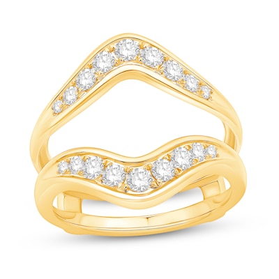 0.58 CT. T.W. Diamond Chevron Solitaire Enhancer in 14K Gold