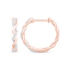 Thumbnail Image 0 of 0.23 CT. T.W. Diamond and Polished Twist Hoop Earrings in 10K Rose Gold