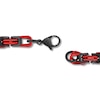 5.0mm Byzantine Link Chain Bracelet in Solid Stainless Steel with Black and Red Ion Plate - 8.75”