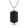 Thumbnail Image 1 of Onyx Bezel-Set Solitaire Pendant in Stainless Steel - 24”