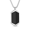 Thumbnail Image 2 of Onyx Bezel-Set Solitaire Pendant in Stainless Steel - 24”