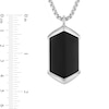 Thumbnail Image 4 of Onyx Bezel-Set Solitaire Pendant in Stainless Steel - 24”