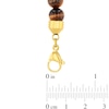 Tiger’s Eye Bead and Paper Clip Chain Half-and-Half Bracelet in Stainless Steel with Yellow Ion Plate - 8.75”