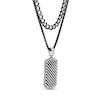 Thumbnail Image 2 of Dog Tag Double Chain Pendant in Solid Stainless Steel with Grey Ion Plate - 22&quot;